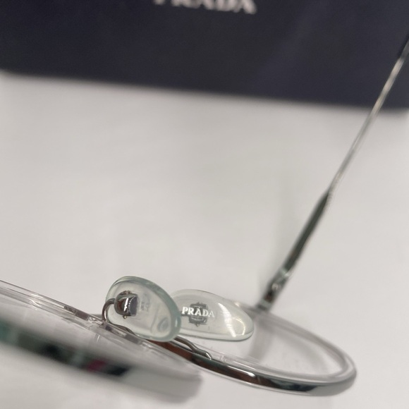 New Authentic Prada 66XV 07A1O1 - Clear METAL STAINLESS STEEL Eyeglasses - Picture 8 of 13